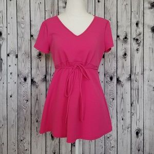 Two Hearts Maternity Hot Pink Top Size Small